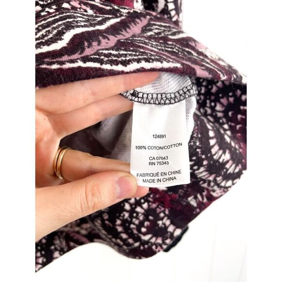 Joie Caleigh Abstract Floral Purple Cropped Sweatshirt S‎ - Picture 6 of 8